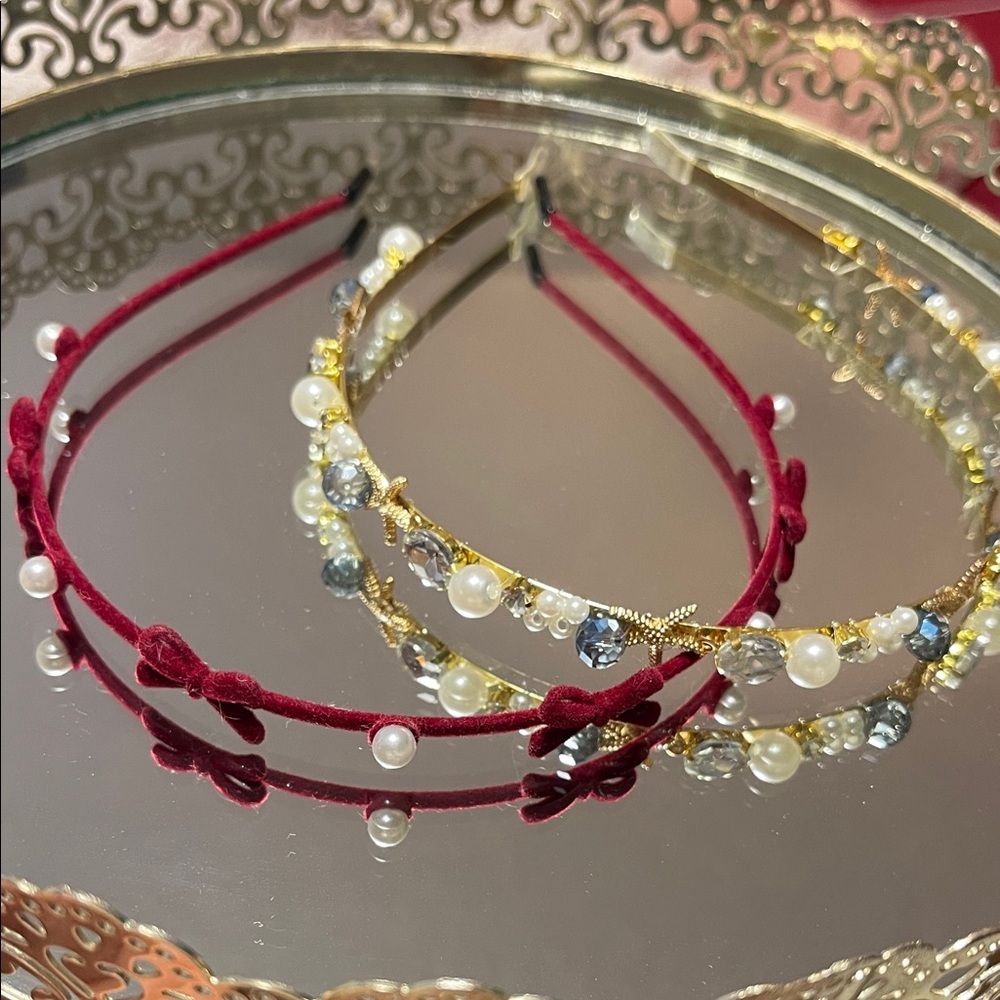 FREE with any order over $20💖5 for $25😻Pearl and Gemstone Headbands Set